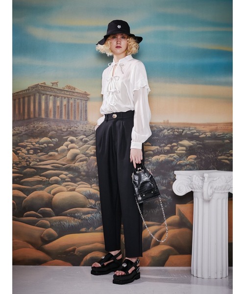 PAMEO POSE（パメオポーズ）の「Inverted Triangle Trousers Black（スラックス・レディース・ブラック・S/M）」の2枚目の写真