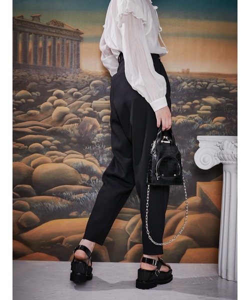 PAMEO POSE（パメオポーズ）の「Inverted Triangle Trousers Black（スラックス・レディース・ブラック・S/M）」の4枚目の写真