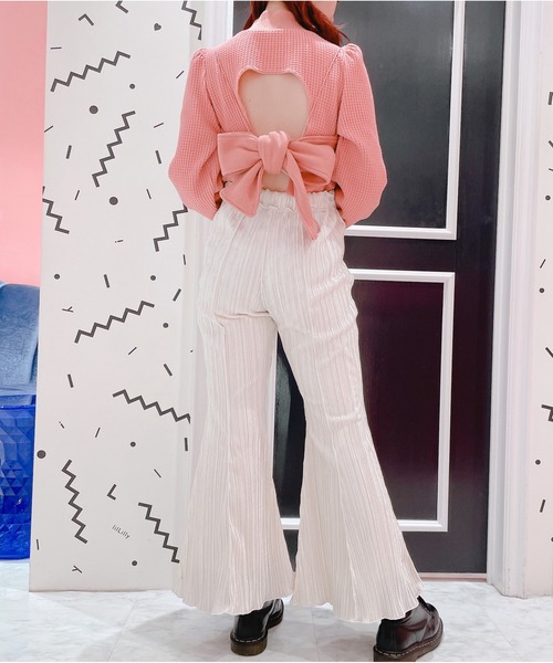 lilLilly（リルリリー）の「ベロアプリーツメローパンツ（その他パンツ・レディース・ホワイト/ブラック/グレー・FREE）」の9枚目の写真