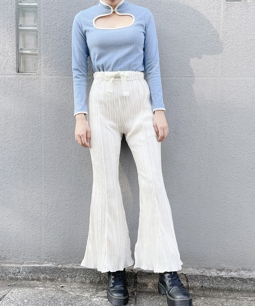 lilLilly（リルリリー）の「ベロアプリーツメローパンツ（その他パンツ・レディース・ホワイト/ブラック/グレー・FREE）」の21枚目の写真