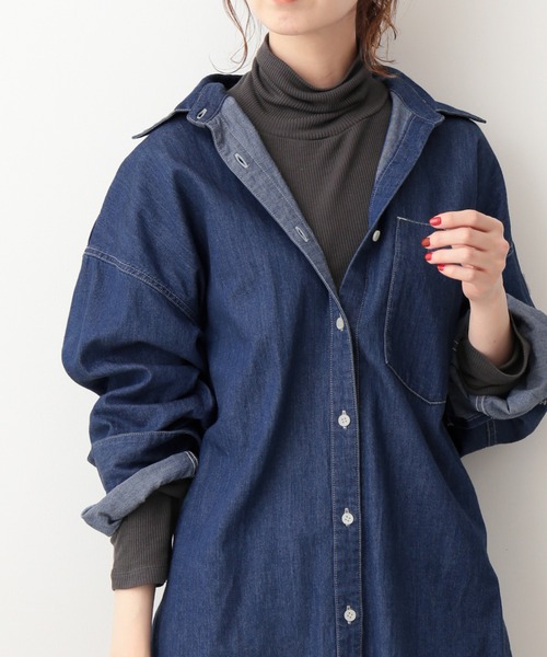 IENA（イエナ）の「ウォッシャブルシルクタートルネックプルオーバー（Tシャツ/カットソー・レディース・ホワイト/チャコールグレー/イエロー・FREE）」の3枚目の写真