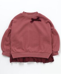 裾シフォンフリル裏シャギートレーナー