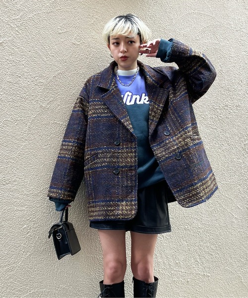 裏キルトエコウールチェックコート（ダウンジャケット/コート）｜SpRay