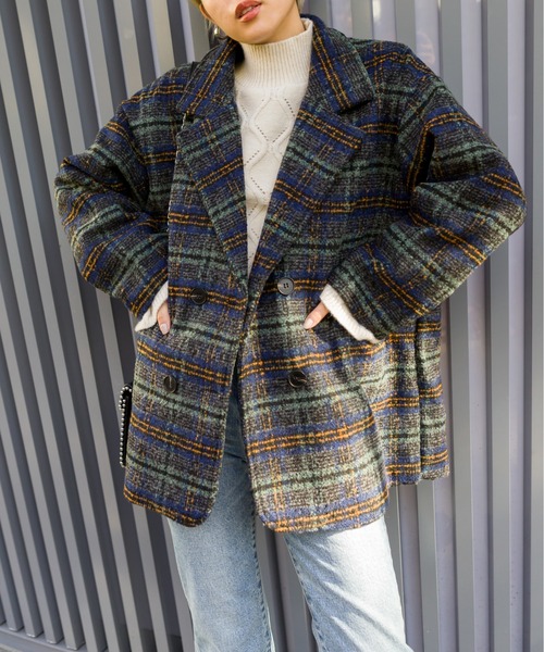 裏キルトエコウールチェックコート（ダウンジャケット/コート）｜SpRay