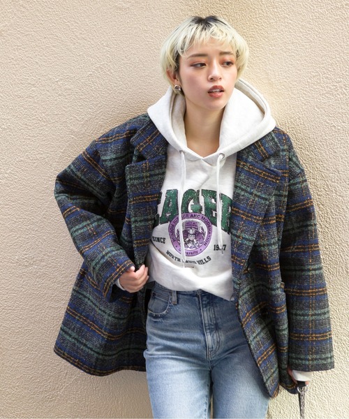 SpRay（スプレイ）の「裏キルトエコウールチェックコート（ダウン