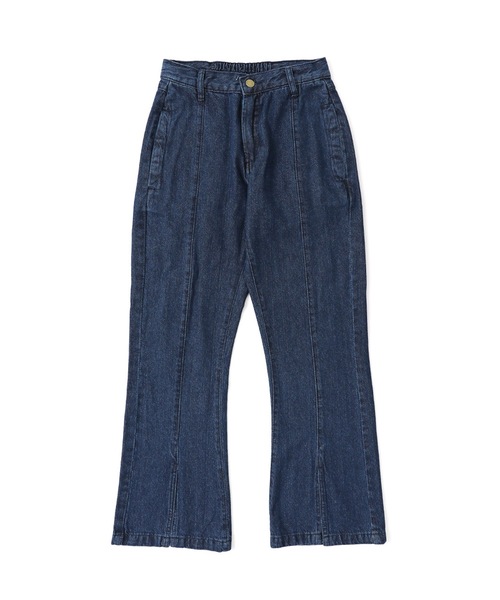Fashion Letter（ファッションレター）の「センタースリットフレアデニムパンツ（デニムパンツ・レディース・ネイビー/ワンウォッシュ・M/3L/LL/4L/L）」の16枚目の写真