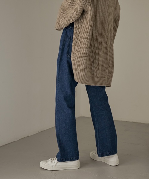 Fashion Letter（ファッションレター）の「センタースリットフレアデニムパンツ（デニムパンツ・レディース・ネイビー/ワンウォッシュ・M/3L/LL/4L/L）」の18枚目の写真