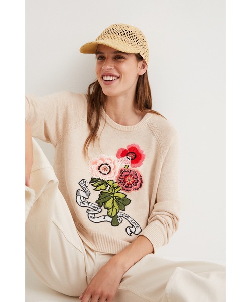 Desigual（デシグアル）の「花柄刺繍 セーター（その他トップス・レディース・ホワイト・XL/S/XS/M/L）」の9枚目の写真