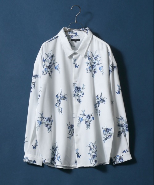 ANPAS(アンパス)の「Georgette Total Pattern Print Big Silhouette Thickness Shirt/ジョーゼット 総柄プリント ビッグシルエット とろみシャツ セットアップ対応(シャツ/ブラウス・メンズ・ホワイト/ライトグレー/ブラック/ダークブラウン/ベージュ/ブラウン/グレー/ブルー/ブルーグレー/ホワイト系その他/ブラック系その他/ブラウン系その他/ベージュ系その他/ブルー系その他/キャメル/ブラック系その他2/ブラック系その他3/ブラック系その他4/ブラウン系その他2/ブラウン系その他3/グレー系その他・M/L)」の3枚目の写真