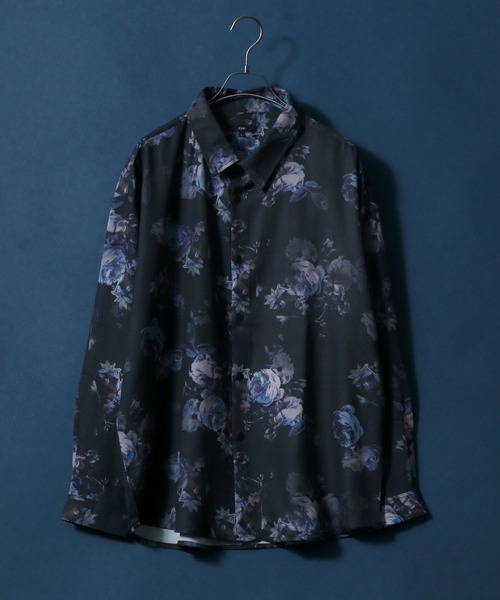 ANPAS(アンパス)の「Georgette Total Pattern Print Big Silhouette Thickness Shirt/ジョーゼット 総柄プリント ビッグシルエット とろみシャツ セットアップ対応(シャツ/ブラウス・メンズ・ホワイト/ライトグレー/ブラック/ダークブラウン/ベージュ/ブラウン/グレー/ブルー/ブルーグレー/ホワイト系その他/ブラック系その他/ブラウン系その他/ベージュ系その他/ブルー系その他/キャメル/ブラック系その他2/ブラック系その他3/ブラック系その他4/ブラウン系その他2/ブラウン系その他3/グレー系その他・M/L)」の5枚目の写真