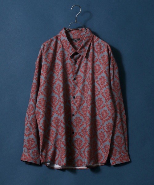 ANPAS(アンパス)の「Georgette Total Pattern Print Big Silhouette Thickness Shirt/ジョーゼット 総柄プリント ビッグシルエット とろみシャツ セットアップ対応(シャツ/ブラウス・メンズ・ホワイト/ライトグレー/ブラック/ダークブラウン/ベージュ/ブラウン/グレー/ブルー/ブルーグレー/ホワイト系その他/ブラック系その他/ブラウン系その他/ベージュ系その他/ブルー系その他/キャメル/ブラック系その他2/ブラック系その他3/ブラック系その他4/ブラウン系その他2/ブラウン系その他3/グレー系その他・M/L)」の1枚目の写真