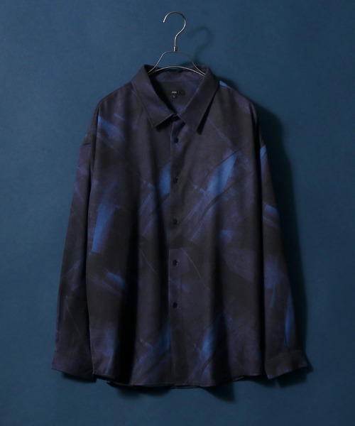 ANPAS(アンパス)の「Georgette Total Pattern Print Big Silhouette Thickness Shirt/ジョーゼット 総柄プリント ビッグシルエット とろみシャツ セットアップ対応(シャツ/ブラウス・メンズ・ホワイト/ライトグレー/ブラック/ダークブラウン/ベージュ/ブラウン/グレー/ブルー/ブルーグレー/ホワイト系その他/ブラック系その他/ブラウン系その他/ベージュ系その他/ブルー系その他/キャメル/ブラック系その他2/ブラック系その他3/ブラック系その他4/ブラウン系その他2/ブラウン系その他3/グレー系その他・M/L)」の19枚目の写真