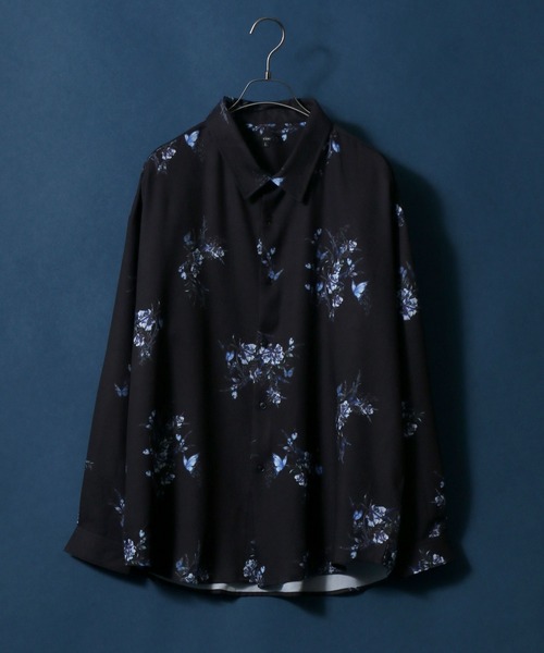 ANPAS(アンパス)の「Georgette Total Pattern Print Big Silhouette Thickness Shirt/ジョーゼット 総柄プリント ビッグシルエット とろみシャツ セットアップ対応(シャツ/ブラウス・メンズ・ホワイト/ライトグレー/ブラック/ダークブラウン/ベージュ/ブラウン/グレー/ブルー/ブルーグレー/ホワイト系その他/ブラック系その他/ブラウン系その他/ベージュ系その他/ブルー系その他/キャメル/ブラック系その他2/ブラック系その他3/ブラック系その他4/ブラウン系その他2/ブラウン系その他3/グレー系その他・M/L)」の8枚目の写真