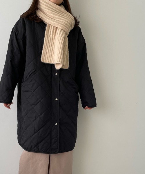 LE MORE（リモア）の「ウールリブストール（マフラー・レディース・ベージュ/ブラウン・FREE）」の3枚目の写真