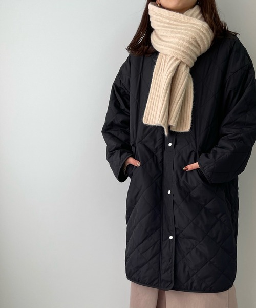 LE MORE（リモア）の「ウールリブストール（マフラー・レディース・ベージュ/ブラウン・FREE）」の6枚目の写真