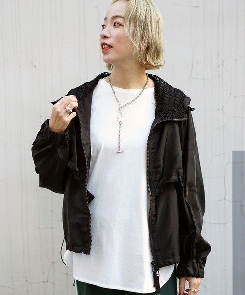 AULA AILA（アウラアイラ）の「AULA AILA（アウラ アイラ）別注レイヤードパーカー（ブルゾン・レディース・アイボリー/ブラック・FREE）」の14枚目の写真