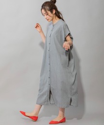 Munich | 4ozライトデニムバンドカラーシャツワンピース(ワンピース)