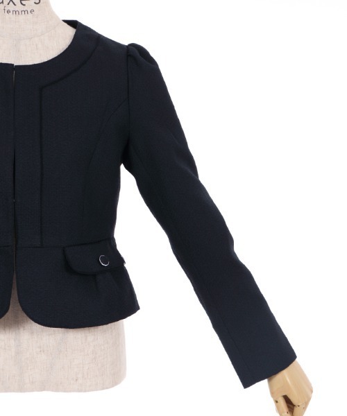 セール】パイピングツイードジャケット（ノーカラージャケット