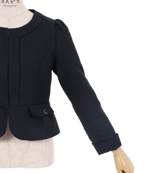 axes femme（アクシーズファム）の「パイピングツイードジャケット（ノーカラージャケット・レディース・ブラック/ピンク/ネイビー・MEDIUM/LARGE）」の16枚目の写真