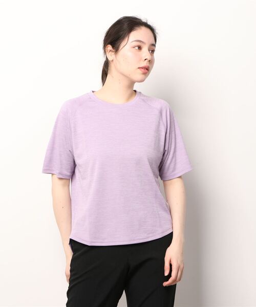 IGNIO（イグニオ）の「イグニオ  ラウンドヘムTシャツ（Tシャツ/カットソー・レディース・ホワイト/ブラック/ラベンダー・S/M/L/XL）」の3枚目の写真