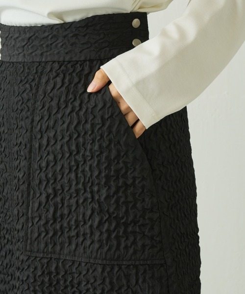 Lui's（ルイス）の「キルトAラインロングスリットスカート（スカート・レディース・ブラック/オフホワイト/サックスブルー・FREE）」の14枚目の写真