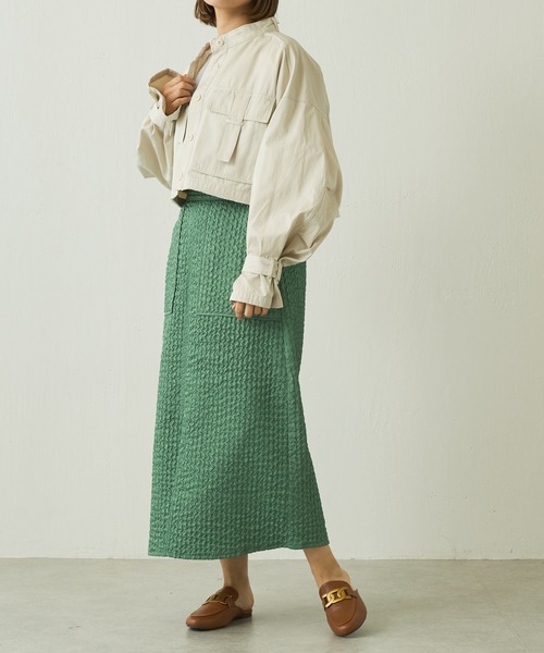 Lui's（ルイス）の「キルトAラインロングスリットスカート（スカート・レディース・ブラック/オフホワイト/サックスブルー・FREE）」の7枚目の写真