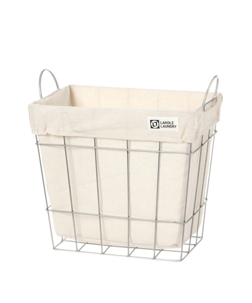 LAKOLE（ラコレ）の「ワイヤーバスケット(LL) / 263915（ランドリーグッズ・レディース・チャコール/アイボリー・FREE）」の2枚目の写真