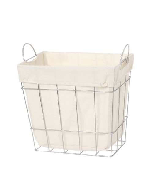 LAKOLE（ラコレ）の「ワイヤーバスケット(LL) / 263915（ランドリーグッズ・レディース・チャコール/アイボリー・FREE）」の4枚目の写真