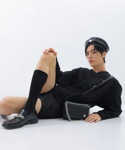 BASIC COTTON(ベーシックコットン)の「【BASIC COTTON/ベーシックコットン】22SS MIX MTM/ミックスエムティーエム スウェット VネックMTM(スウェット・メンズ・ホワイト/ブラック/ブラック×ブラック・ONE SIZE)」の1枚目の写真