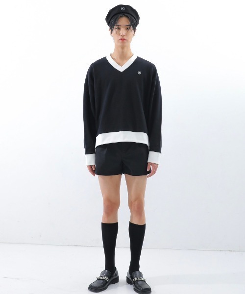 BASIC COTTON(ベーシックコットン)の「【BASIC COTTON/ベーシックコットン】22SS MIX MTM/ミックスエムティーエム スウェット VネックMTM(スウェット・メンズ・ホワイト/ブラック/ブラック×ブラック・ONE SIZE)」の13枚目の写真