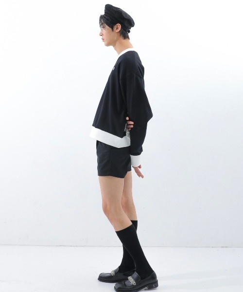 BASIC COTTON(ベーシックコットン)の「【BASIC COTTON/ベーシックコットン】22SS MIX MTM/ミックスエムティーエム スウェット VネックMTM(スウェット・メンズ・ホワイト/ブラック/ブラック×ブラック・ONE SIZE)」の16枚目の写真