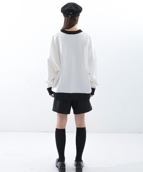 BASIC COTTON(ベーシックコットン)の「【BASIC COTTON/ベーシックコットン】22SS MIX MTM/ミックスエムティーエム スウェット VネックMTM(スウェット・メンズ・ホワイト/ブラック/ブラック×ブラック・ONE SIZE)」の10枚目の写真