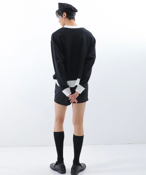 BASIC COTTON(ベーシックコットン)の「【BASIC COTTON/ベーシックコットン】22SS MIX MTM/ミックスエムティーエム スウェット VネックMTM(スウェット・メンズ・ホワイト/ブラック/ブラック×ブラック・ONE SIZE)」の18枚目の写真