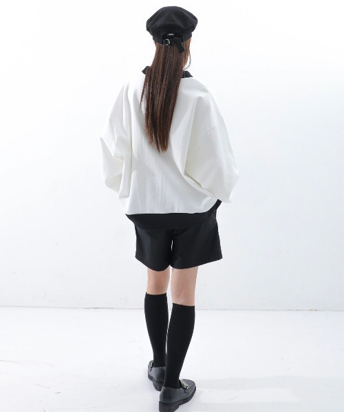 BASIC COTTON(ベーシックコットン)の「【BASIC COTTON/ベーシックコットン】22SS MIX MTM/ミックスエムティーエム スウェット VネックMTM(スウェット・メンズ・ホワイト/ブラック/ブラック×ブラック・ONE SIZE)」の11枚目の写真