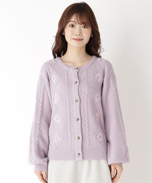 ITS'DEMO（イッツデモ）の「◆花刺繍ニットカーディガン（カーディガン/ボレロ・レディース・アイボリー/イエロー/ベビーピンク・00）」の4枚目の写真