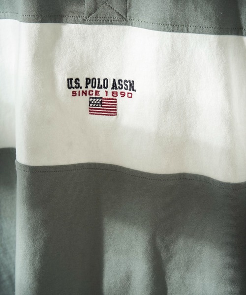 U.S. POLO ASSN.（ユーエスポロアッスン）の「【U.S. POLO ASSN./ユーエスポロアッスン】別注切り替えラガーシャツ/ユニセックス/ビッグシルエット/ポロシャツ（ポロシャツ・メンズ・サックスブルー/ブルー/ブラック/グリーン/ネイビー・SMALL/MEDIUM/LARGE）」の19枚目の写真