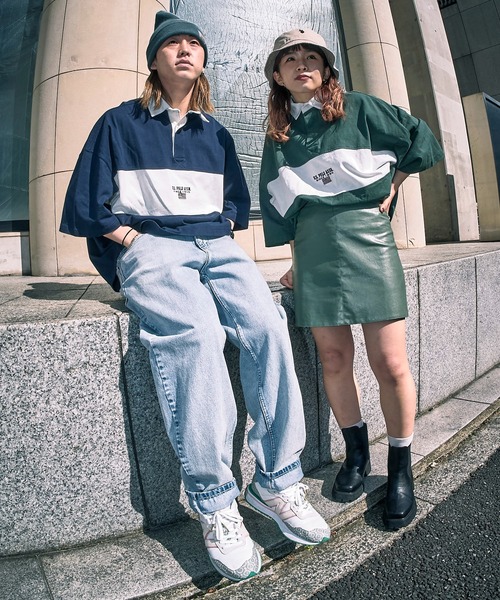 U.S. POLO ASSN.（ユーエスポロアッスン）の「【U.S. POLO ASSN./ユーエスポロアッスン】別注切り替えラガーシャツ/ユニセックス/ビッグシルエット/ポロシャツ（ポロシャツ・メンズ・サックスブルー/ブルー/ブラック/グリーン/ネイビー・SMALL/MEDIUM/LARGE）」の10枚目の写真