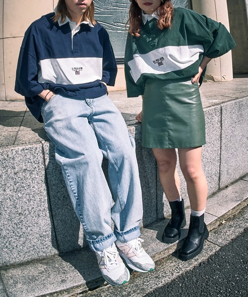 U.S. POLO ASSN.（ユーエスポロアッスン）の「【U.S. POLO ASSN./ユーエスポロアッスン】別注切り替えラガーシャツ/ユニセックス/ビッグシルエット/ポロシャツ（ポロシャツ・メンズ・サックスブルー/ブルー/ブラック/グリーン/ネイビー・SMALL/MEDIUM/LARGE）」の11枚目の写真