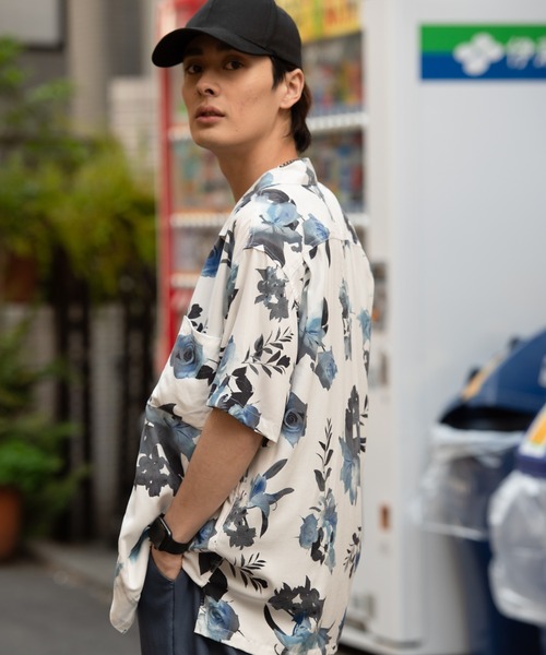 Blue Standard (ブルースタンダード)の「【BLUE STANDARD/ブルースタンダード】 ひんやり接触冷感 レーヨン 総柄 開襟 オープンカラー プリントシャツ(シャツ/ブラウス・メンズ・その他10/その他11/その他12/その他13/その他14/その他/その他1/その他2/その他3/その他4/その他5/その他6/その他7/その他8/その他9・XX-LARGE/MEDIUM/LARGE/X-LARGE)」の17枚目の写真