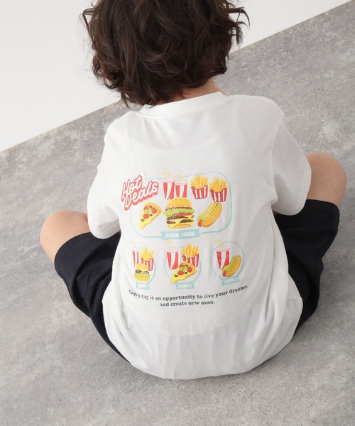 GLOBAL WORK（グローバルワーク）の「キッズ/DRY/BOYSグラフィックTシャツ半袖/267197（Tシャツ/カットソー・キッズ・ホワイト/チャコールグレー/カーキ/ダークグレー・130cm/150cm/120cm/140cm/160cm/110cm/100cm）」の2枚目の写真
