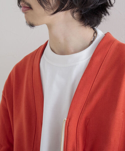 GLOSTER（グロスター）の「【GLOSTER/グロスター】ワークジップ裏毛カーディガン（カーディガン/ボレロ・メンズ・ダークグリーン/グレー/オレンジ・MEDIUM/LARGE）」の5枚目の写真