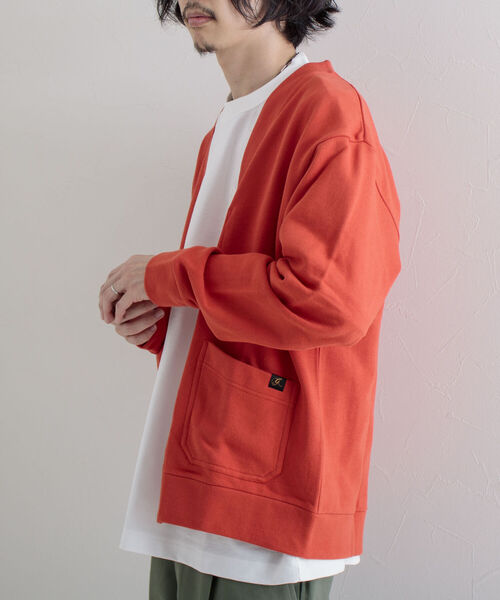 GLOSTER（グロスター）の「【GLOSTER/グロスター】ワークジップ裏毛カーディガン（カーディガン/ボレロ・メンズ・ダークグリーン/グレー/オレンジ・MEDIUM/LARGE）」の6枚目の写真