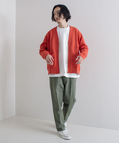 GLOSTER（グロスター）の「【GLOSTER/グロスター】ワークジップ裏毛カーディガン（カーディガン/ボレロ・メンズ・ダークグリーン/グレー/オレンジ・MEDIUM/LARGE）」の13枚目の写真