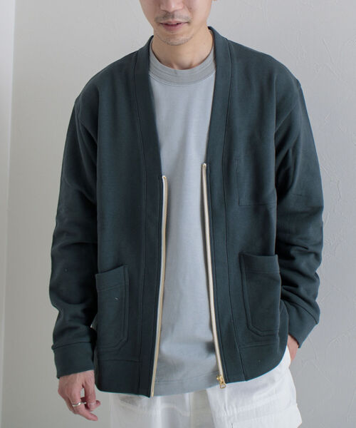 GLOSTER（グロスター）の「【GLOSTER/グロスター】ワークジップ裏毛カーディガン（カーディガン/ボレロ・メンズ・ダークグリーン/グレー/オレンジ・MEDIUM/LARGE）」の18枚目の写真