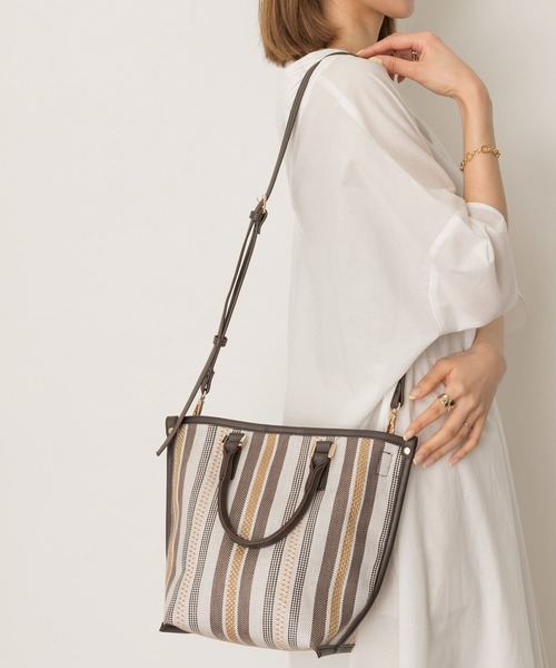 RODE SKO（ロデスコ）の「マルチストライプトートバッグ（トートバッグ・レディース・ブラウン/キャメル・ONE）」の12枚目の写真
