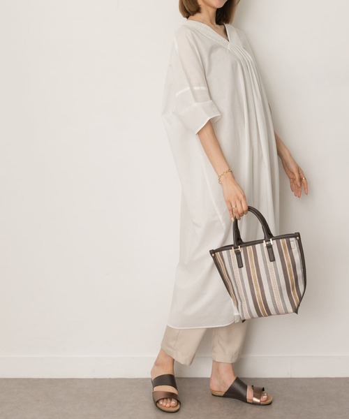 RODE SKO（ロデスコ）の「マルチストライプトートバッグ（トートバッグ・レディース・ブラウン/キャメル・ONE）」の6枚目の写真