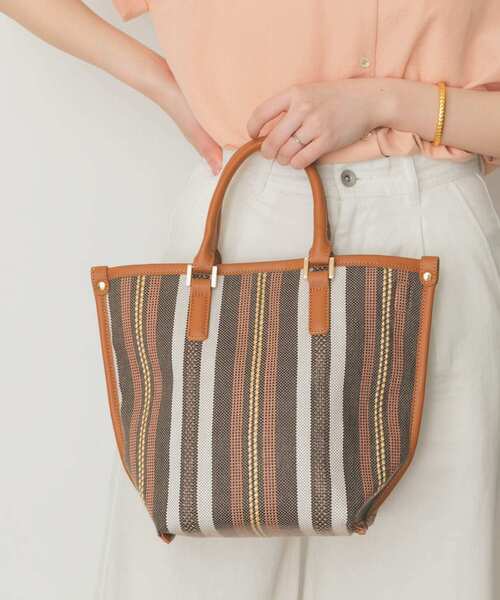 RODE SKO（ロデスコ）の「マルチストライプトートバッグ（トートバッグ・レディース・ブラウン/キャメル・ONE）」の9枚目の写真