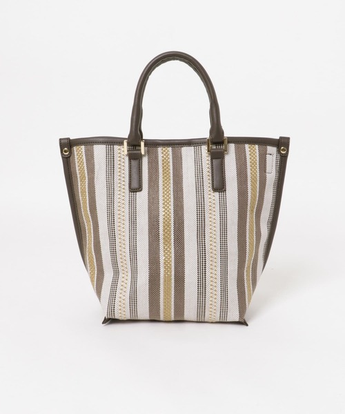 RODE SKO（ロデスコ）の「マルチストライプトートバッグ（トートバッグ・レディース・ブラウン/キャメル・ONE）」の18枚目の写真