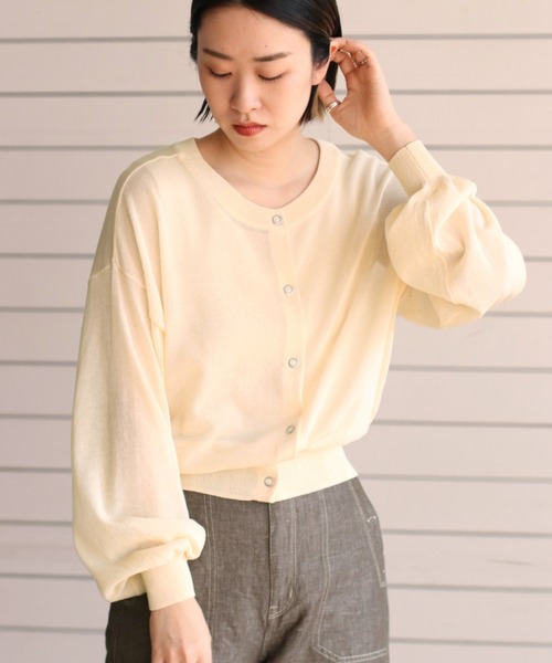 cepo(セポ)の「スナップボタン シアーカーディガン(カーディガン/ボレロ・レディース・オレンジ/ライム/オフホワイト/ブラック・M)」の1枚目の写真