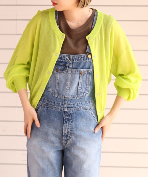 cepo(セポ)の「スナップボタン シアーカーディガン(カーディガン/ボレロ・レディース・オレンジ/ライム/オフホワイト/ブラック・M)」の4枚目の写真